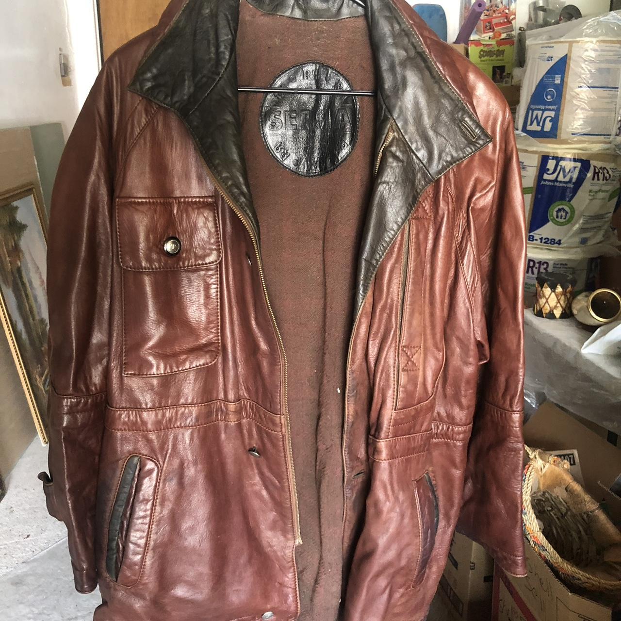 Red leather jacket Brand Serra