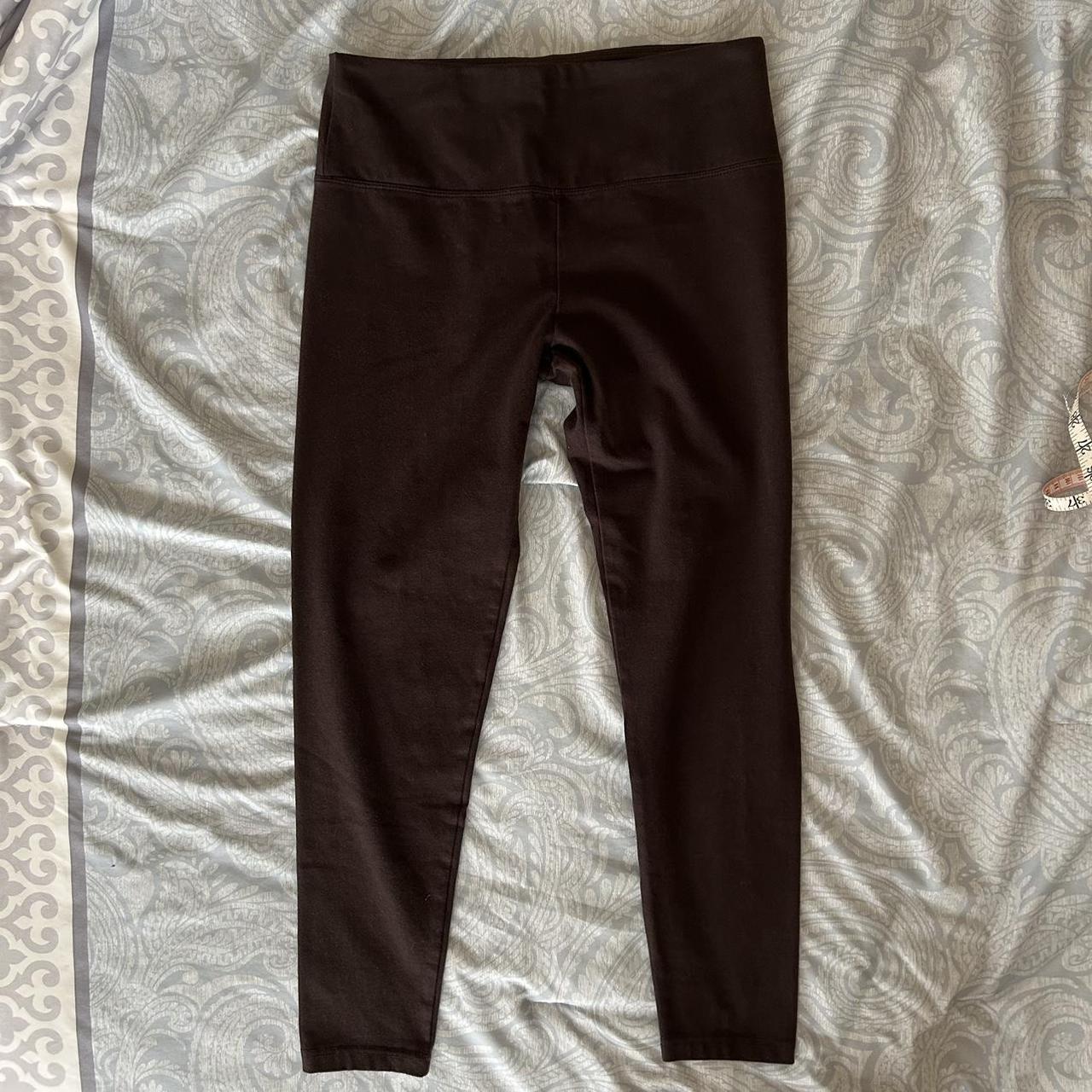 Brown leggings Tummy control waistband 14” waist - Depop