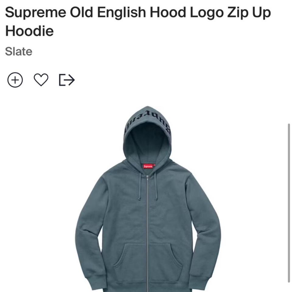極美品Supreme Old English Hood Logo Zip Up パーカー