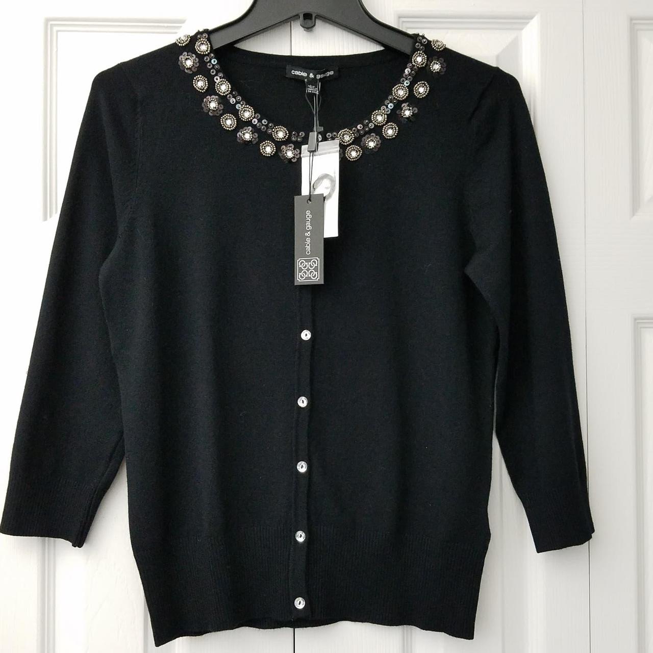 Cable and gauge 2025 black cardigan