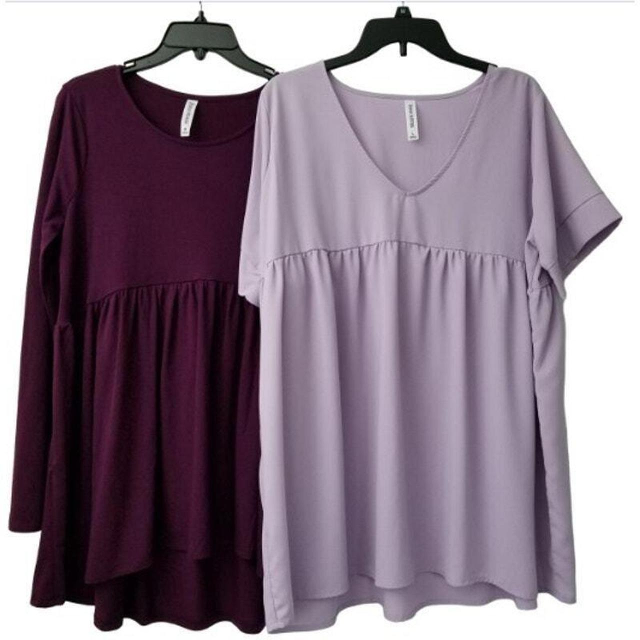 Zenana Outfitters Lot of 2 Loose Fit Tops Blouses... - Depop