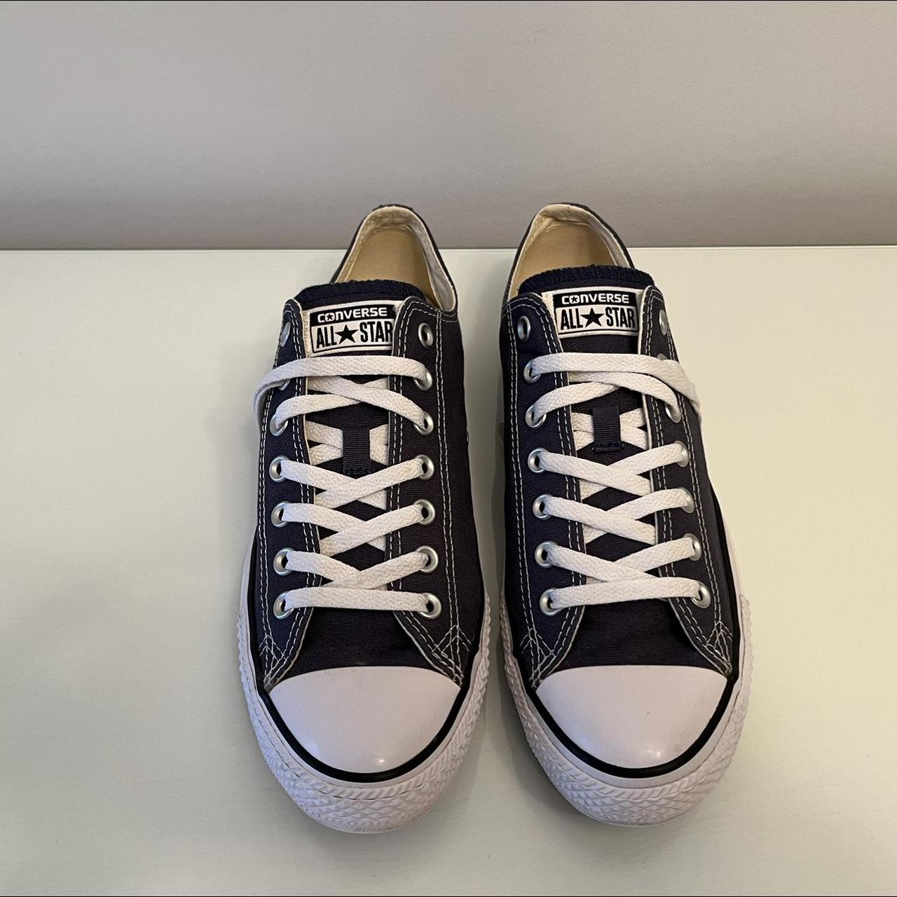 Converse Low Tops Trainers Blue Size 10 UK Used... - Depop