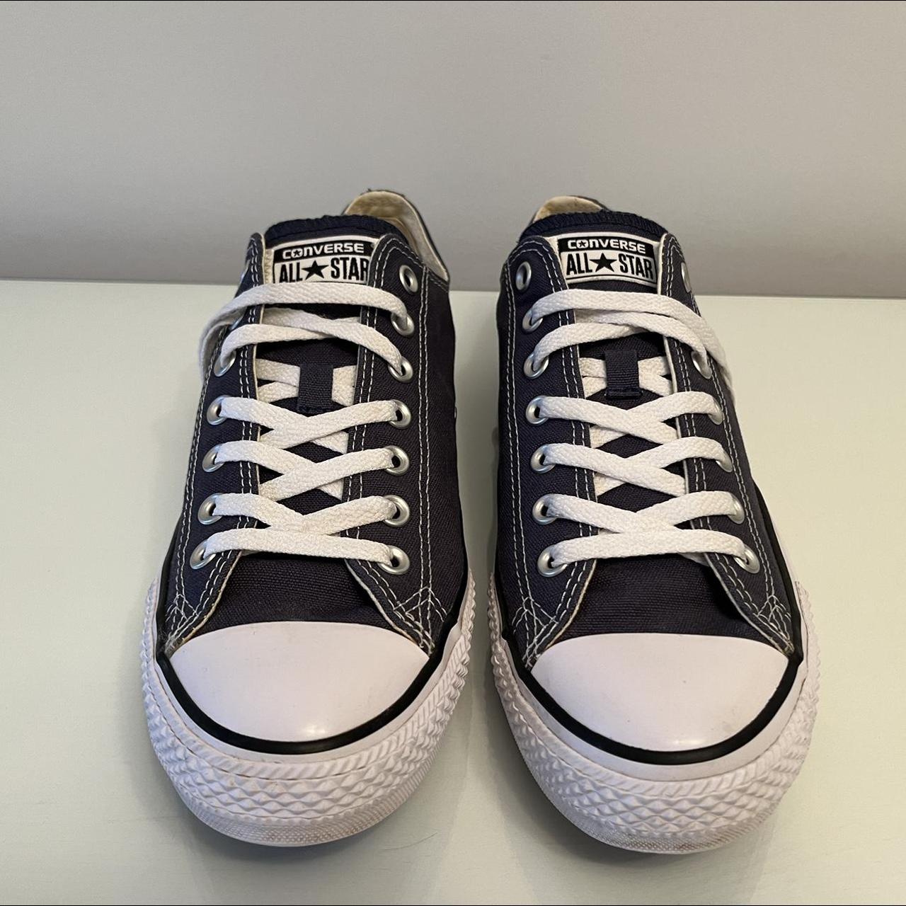 Converse Low Tops Trainers Blue Size 10 UK Used... - Depop