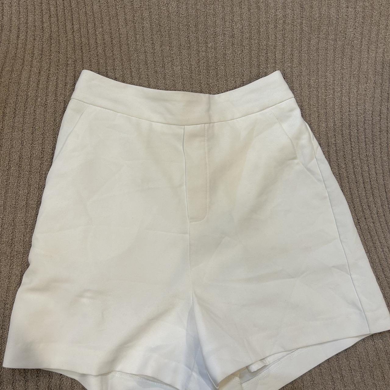 High waisted white dress shorts. - Depop