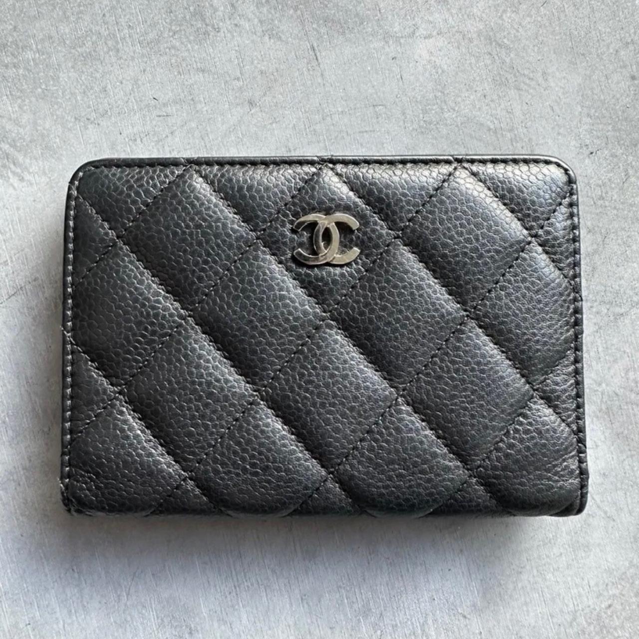 Chanel Caviar Quilted Flap Card Holder Black with - Depop