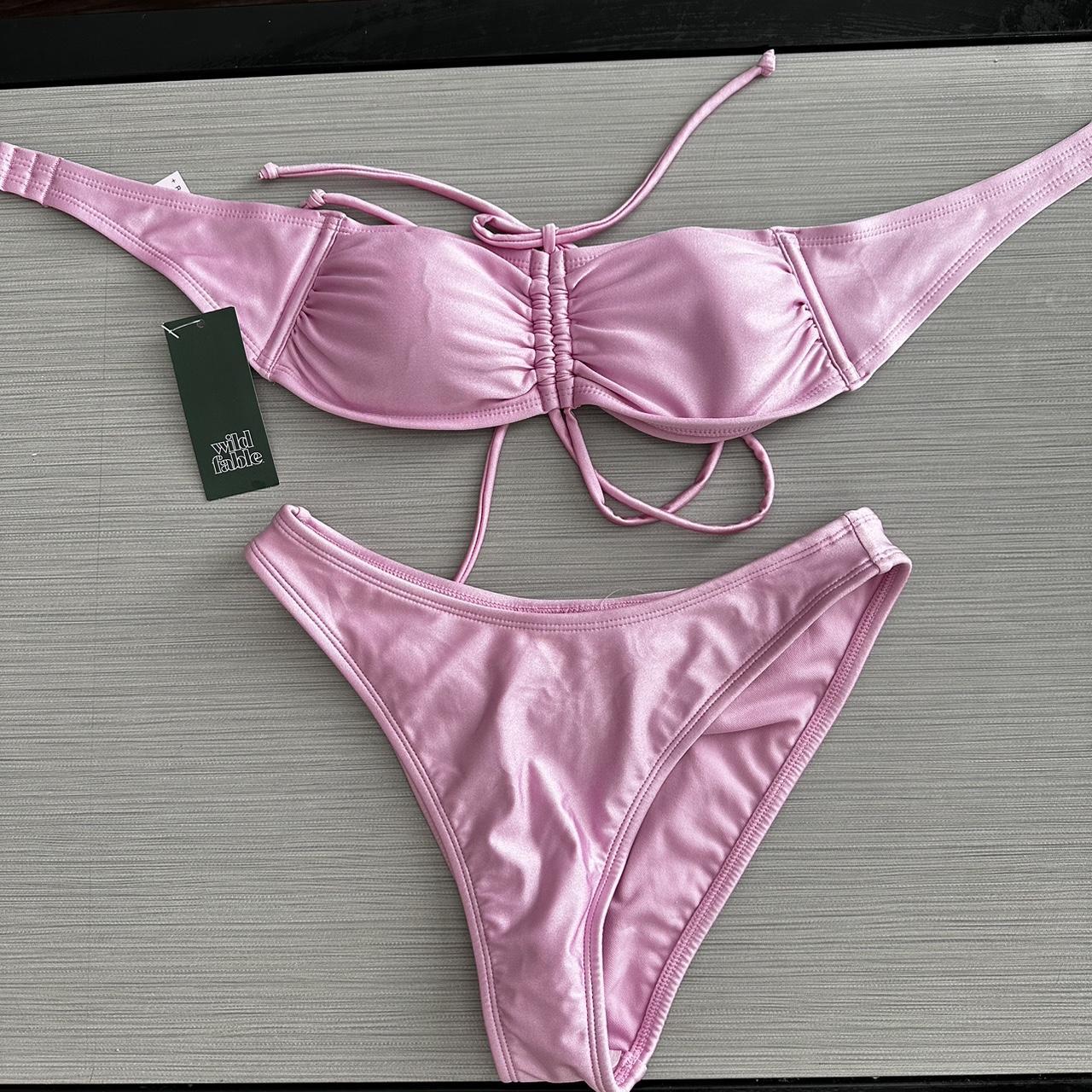 Wild Fable Women's Pink Bikinisandtankinisets Depop