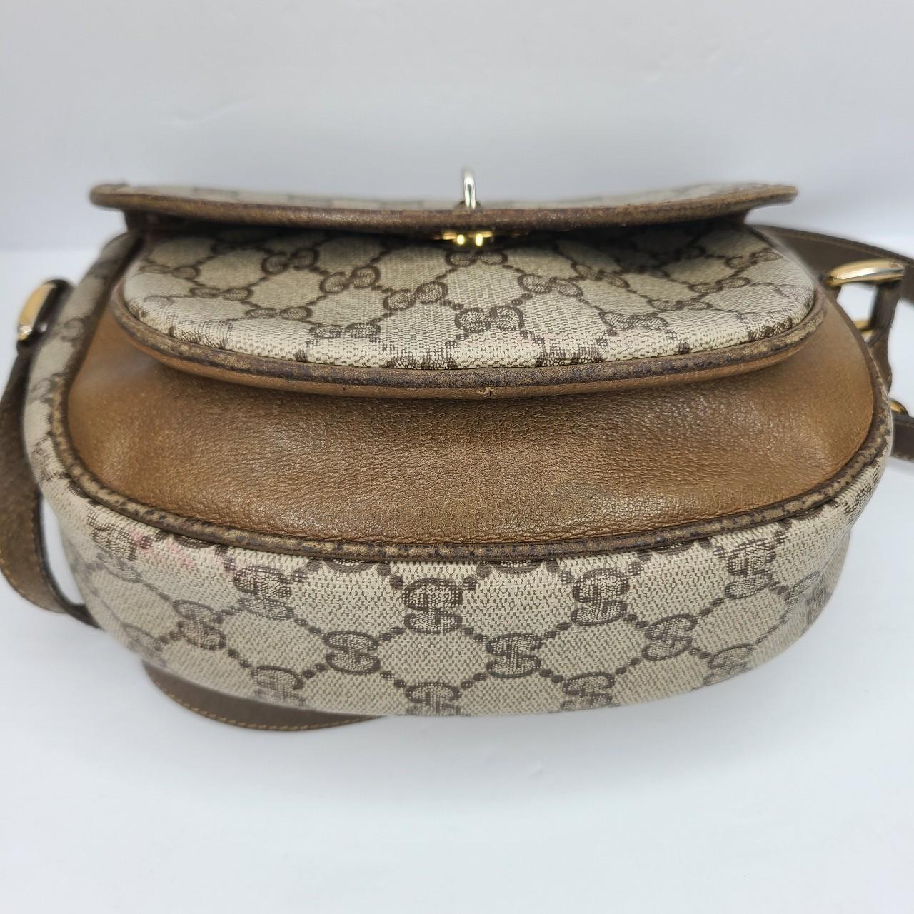 1980s Vintage GUCCI Plus GG Monogram Canvas Mini Crossbody Bag