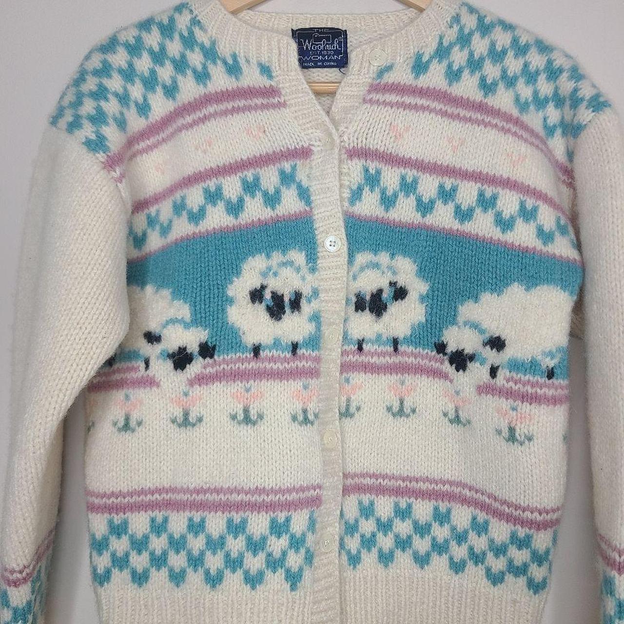 Vintage Woolrich Green outlets Sheep Cardigan Size Medium