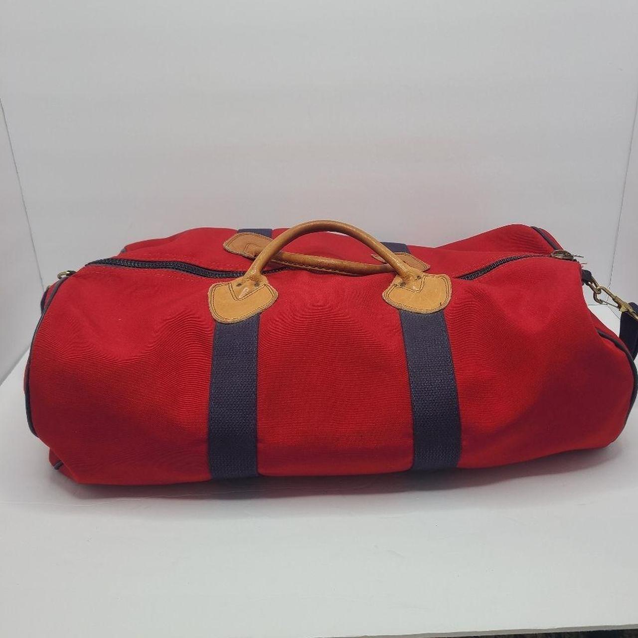 L.L. BEAN RED top CANVAS DUFFLE BAG