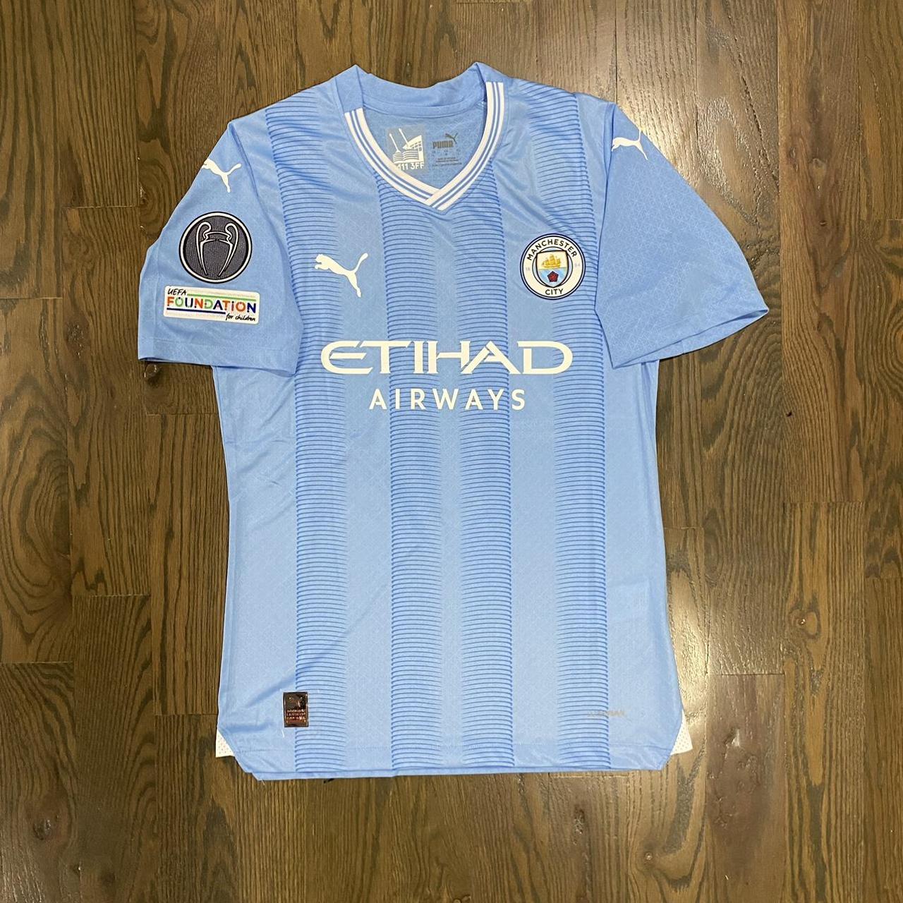 Manchester City Home Player Version Jersey 2023 DM... - Depop