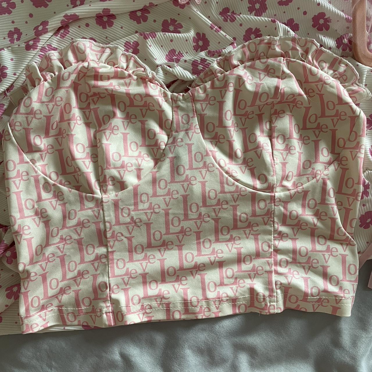 Dior pink bandeau tube crop top (rolled up in first - Depop