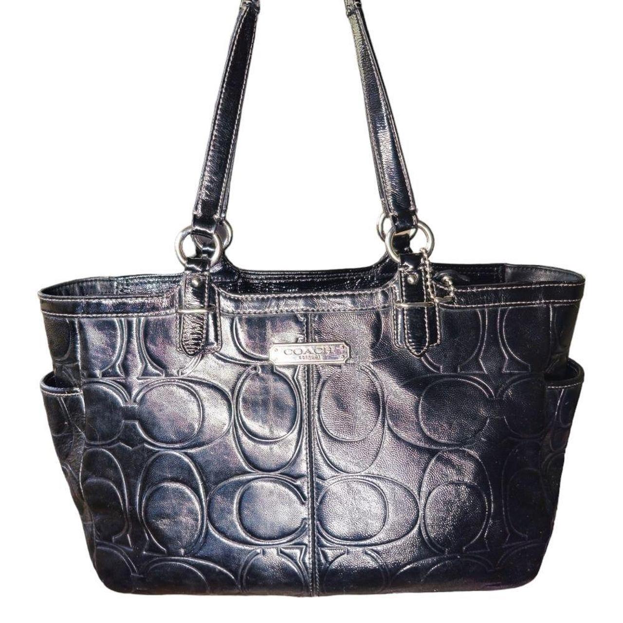 Medium Coach Gallery Tote Black Embossed Depop