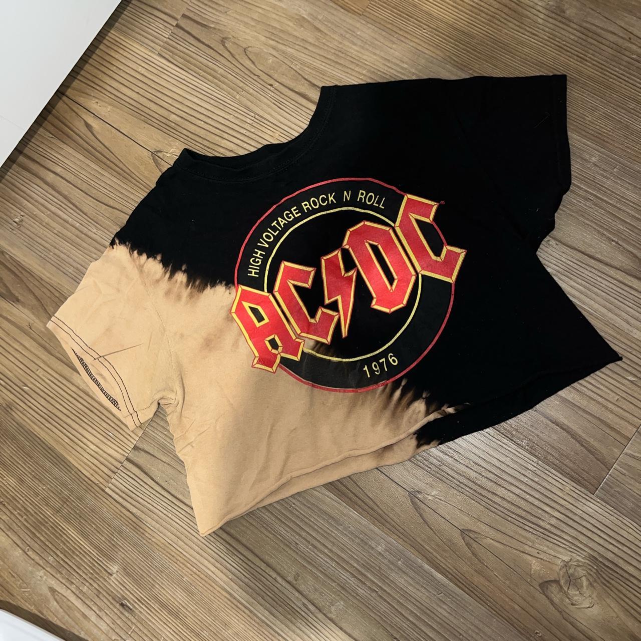 AC/DC Tie Dye Crop Top Fair conditions Size: S Bin... - Depop