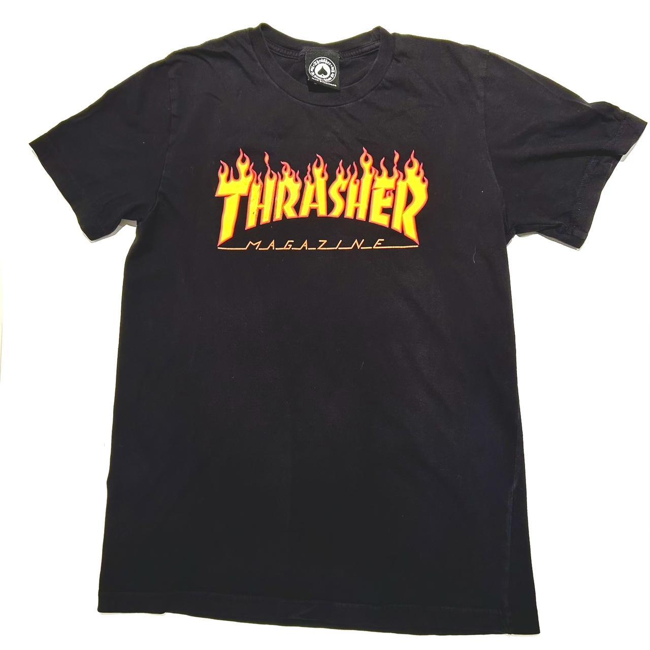 black and yellow thrasher shirt