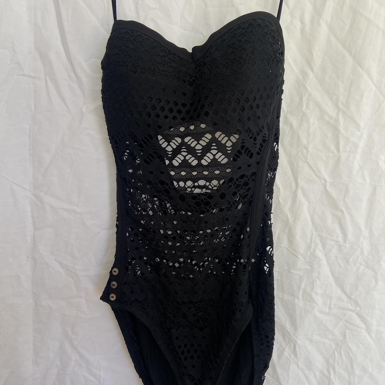 Robin Piccone Swimsuit Black lace one piece Size... Depop