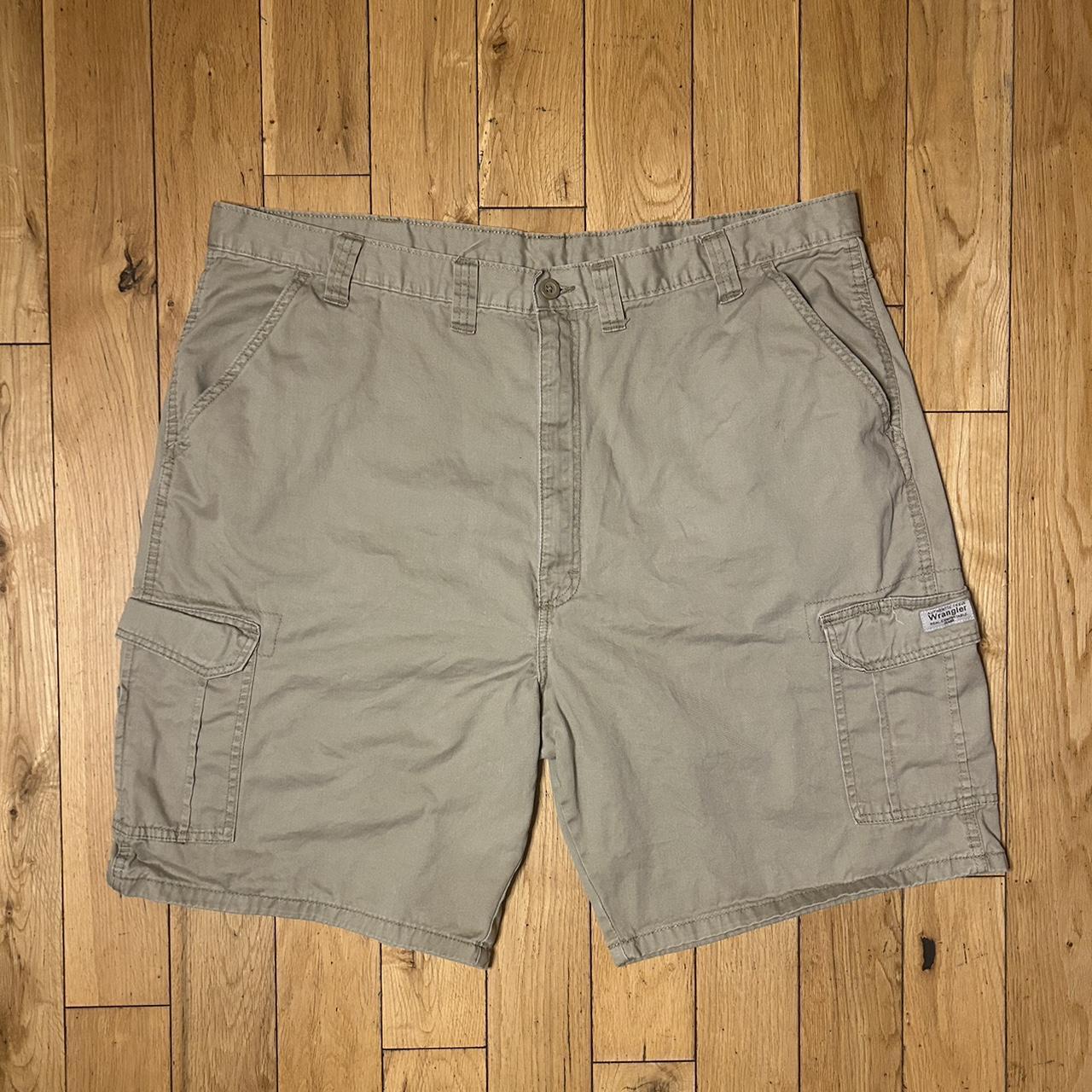 Wrangler Tan Cargo Shorts Condition:... - Depop