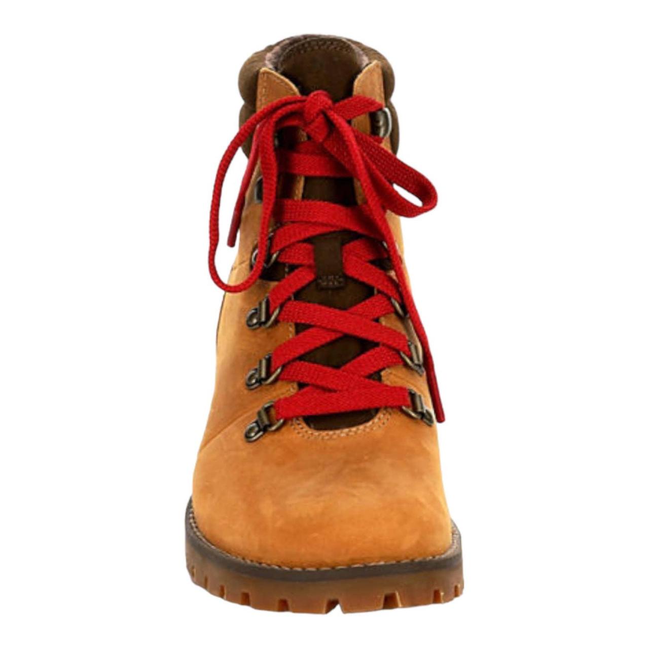 Timberlands with 2024 red laces