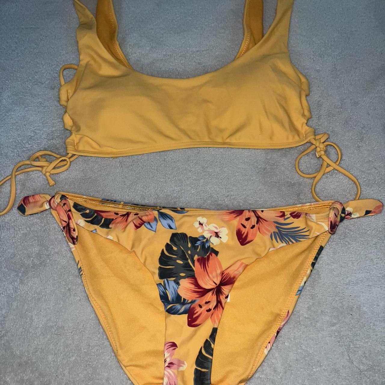 Hollister Co Womens Yellow Bikinis And Tankini Sets Depop