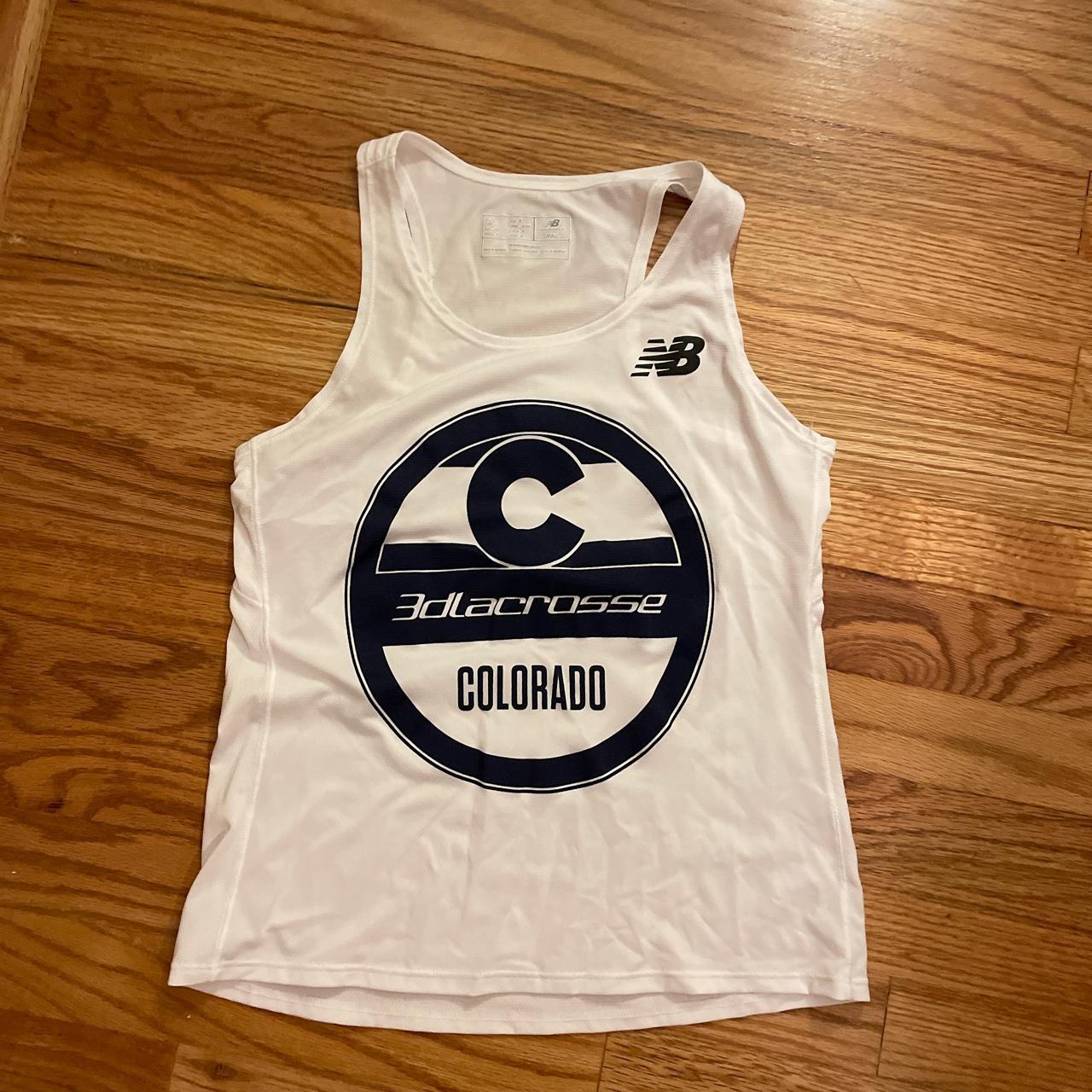 White 3D Colorado Lacrosse tank top (made by New... Depop