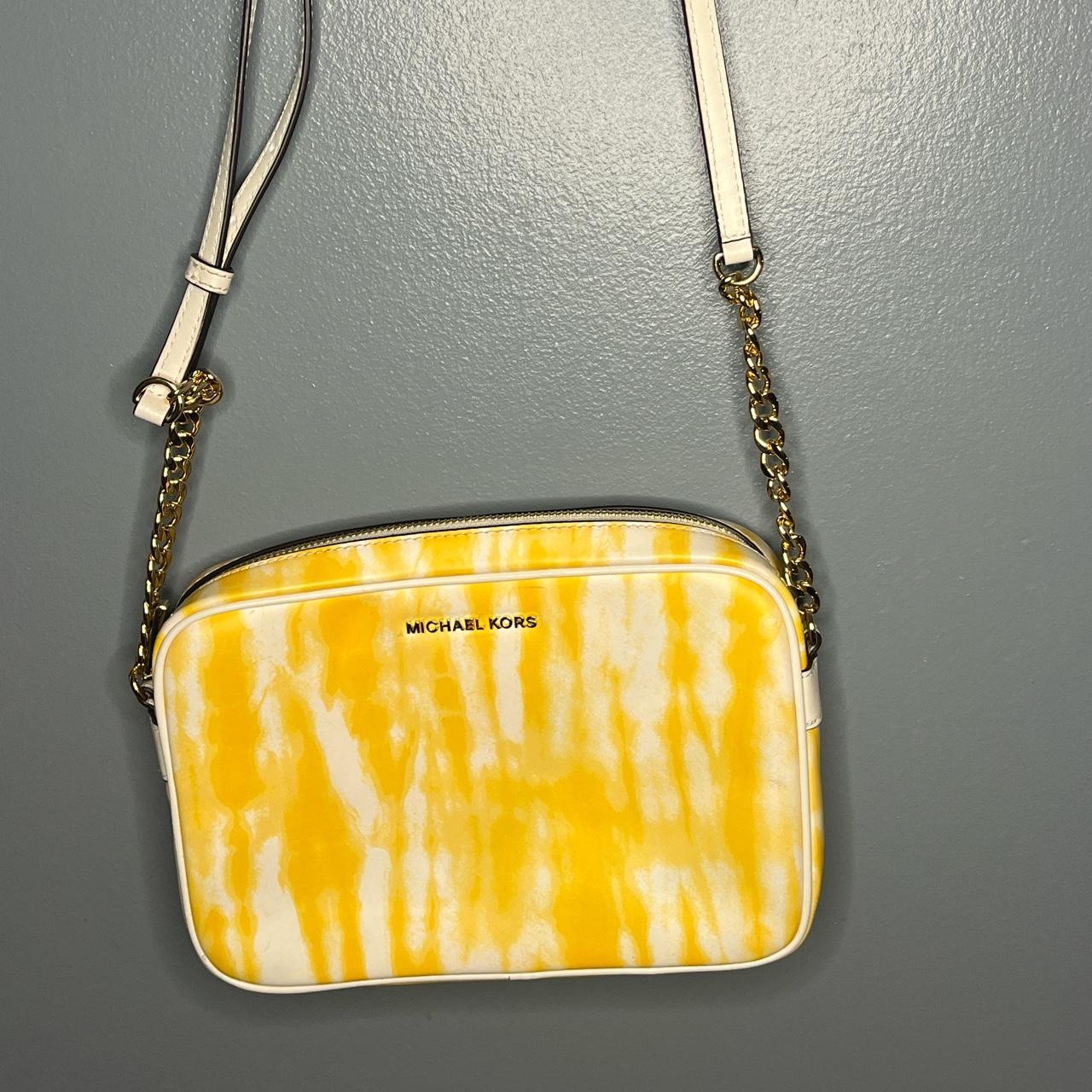 Yellow and white michael kors bag hot sale