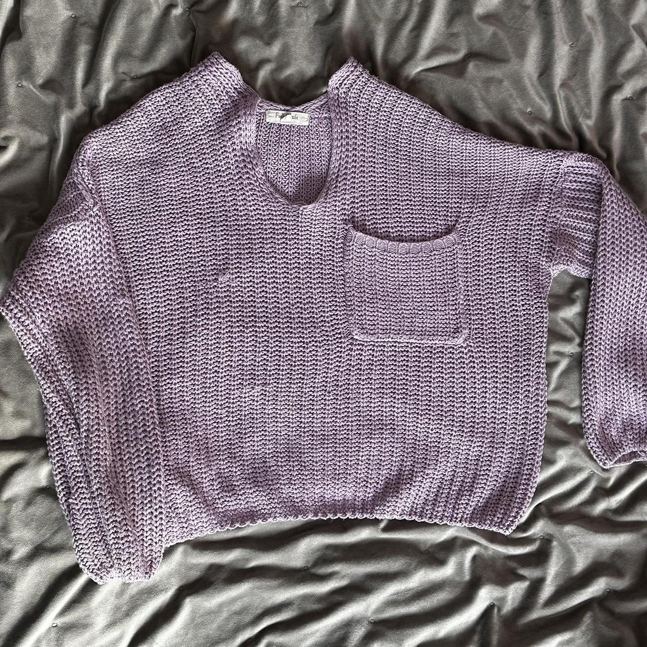 Lavender Knit Sweater from Full Circle Size large... Depop