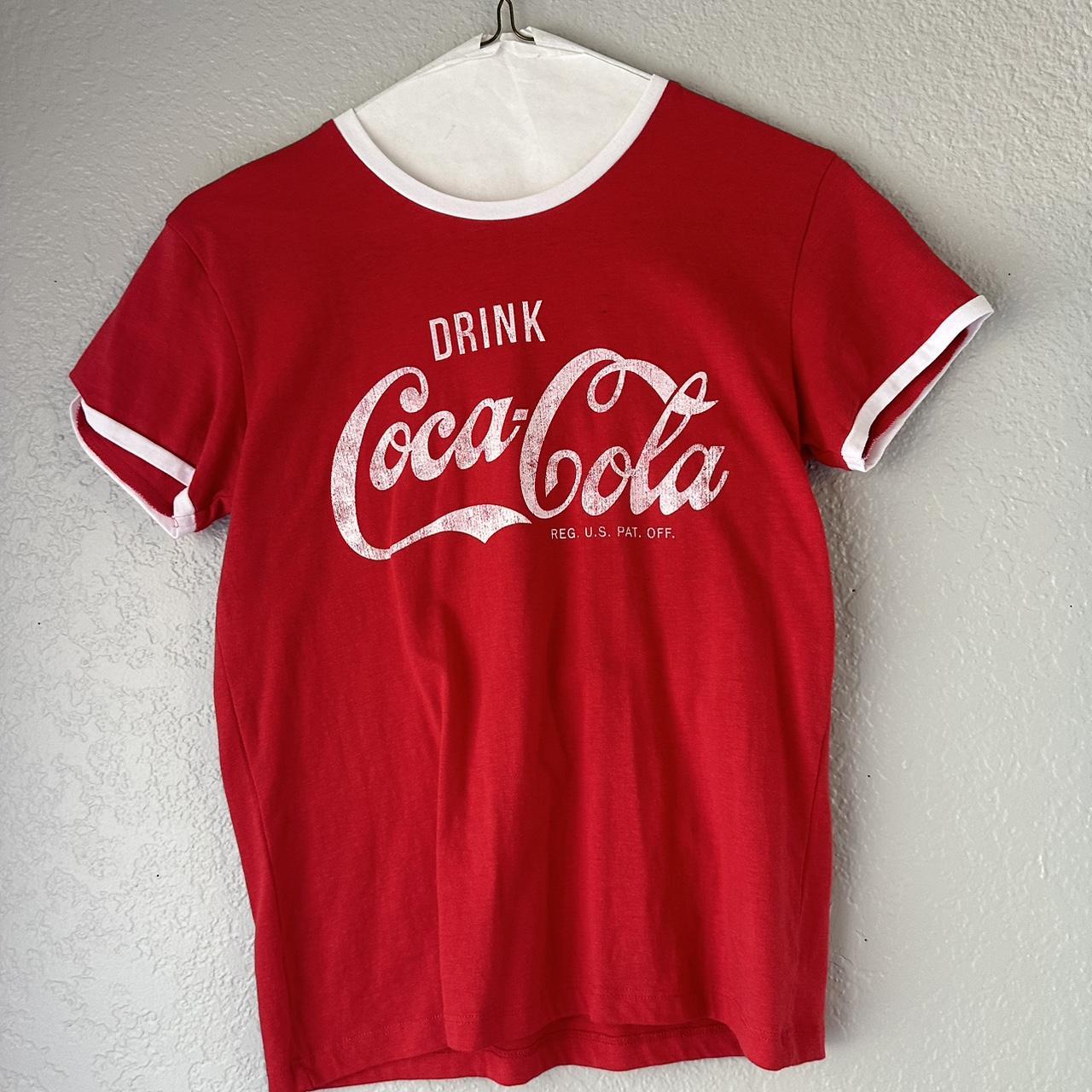 red Coca Cola shirt - vintage print design of Coca... - Depop