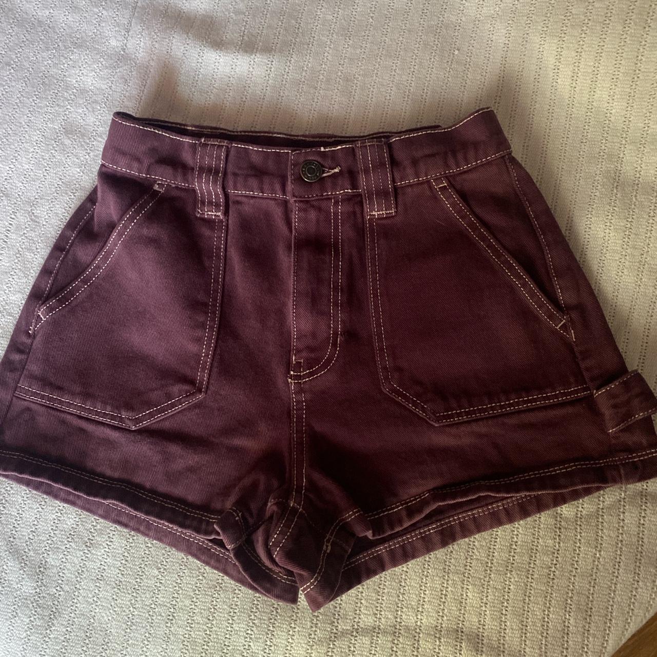 burgundy shorts womens