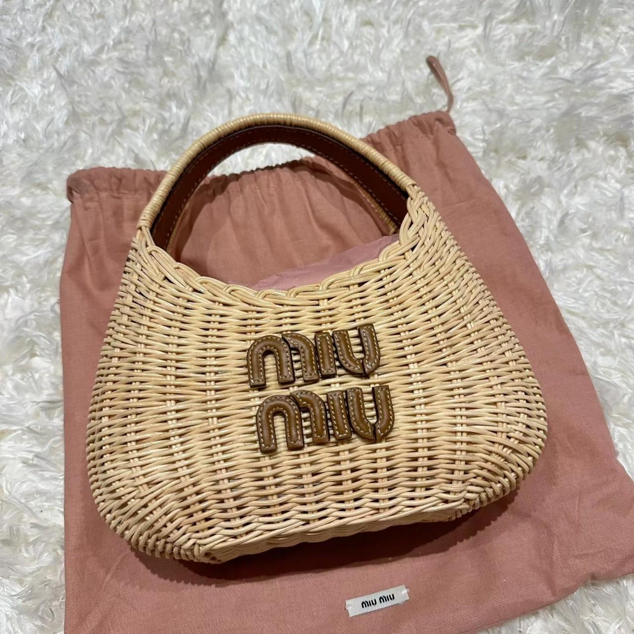 Miu Miu Women's Bag - Tan/Cream – Miu Miu wicker … - image 1