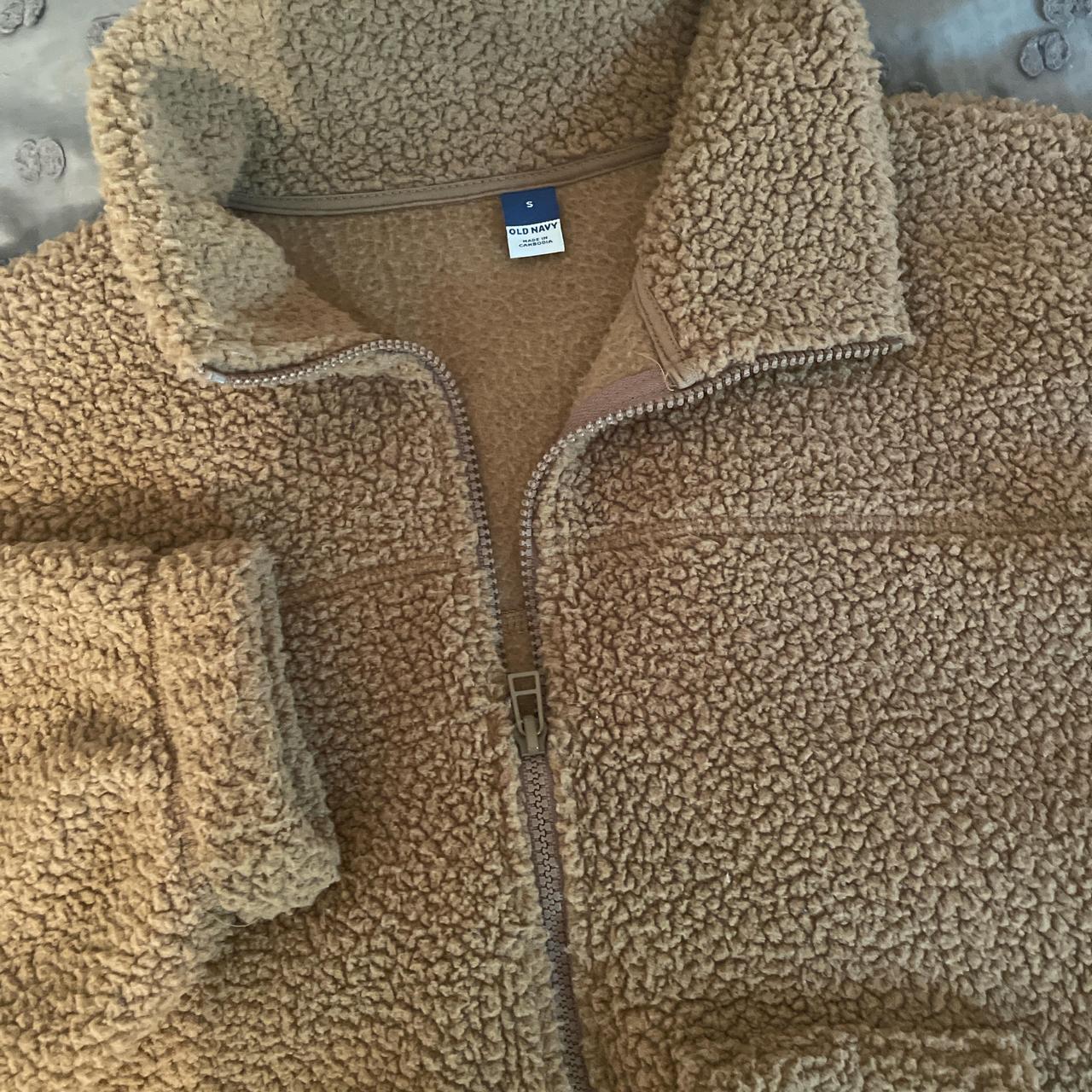 old navy sherpa teddy bear jacket size small but