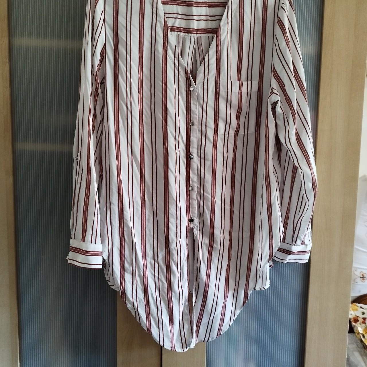 Enti Clothing Striped Dolman Sleeve V Neck Blouse - Depop