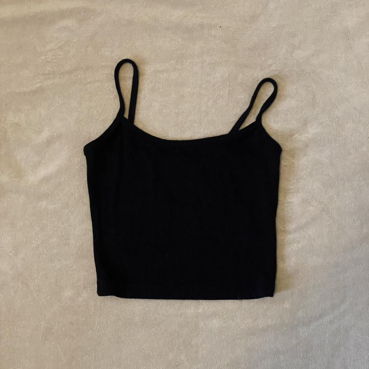 black tight ribbed camisole ★ like new, never worn.... - Depop