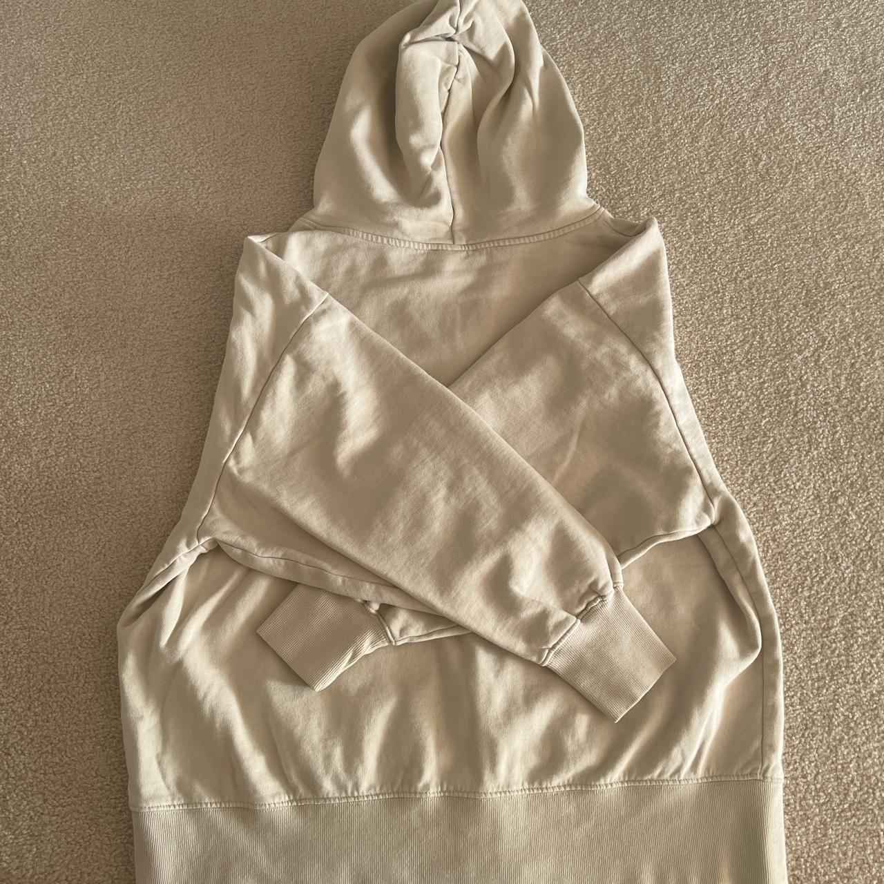 Zara Cream Blank Zipup Hoodie Size L 100... Depop