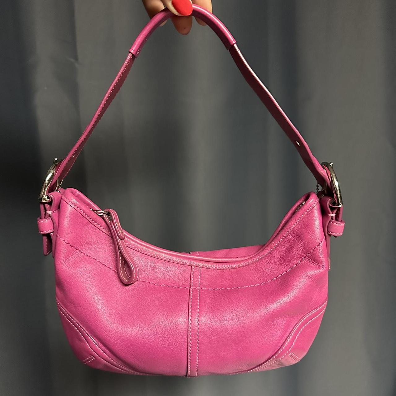 womens leather pink coach purse