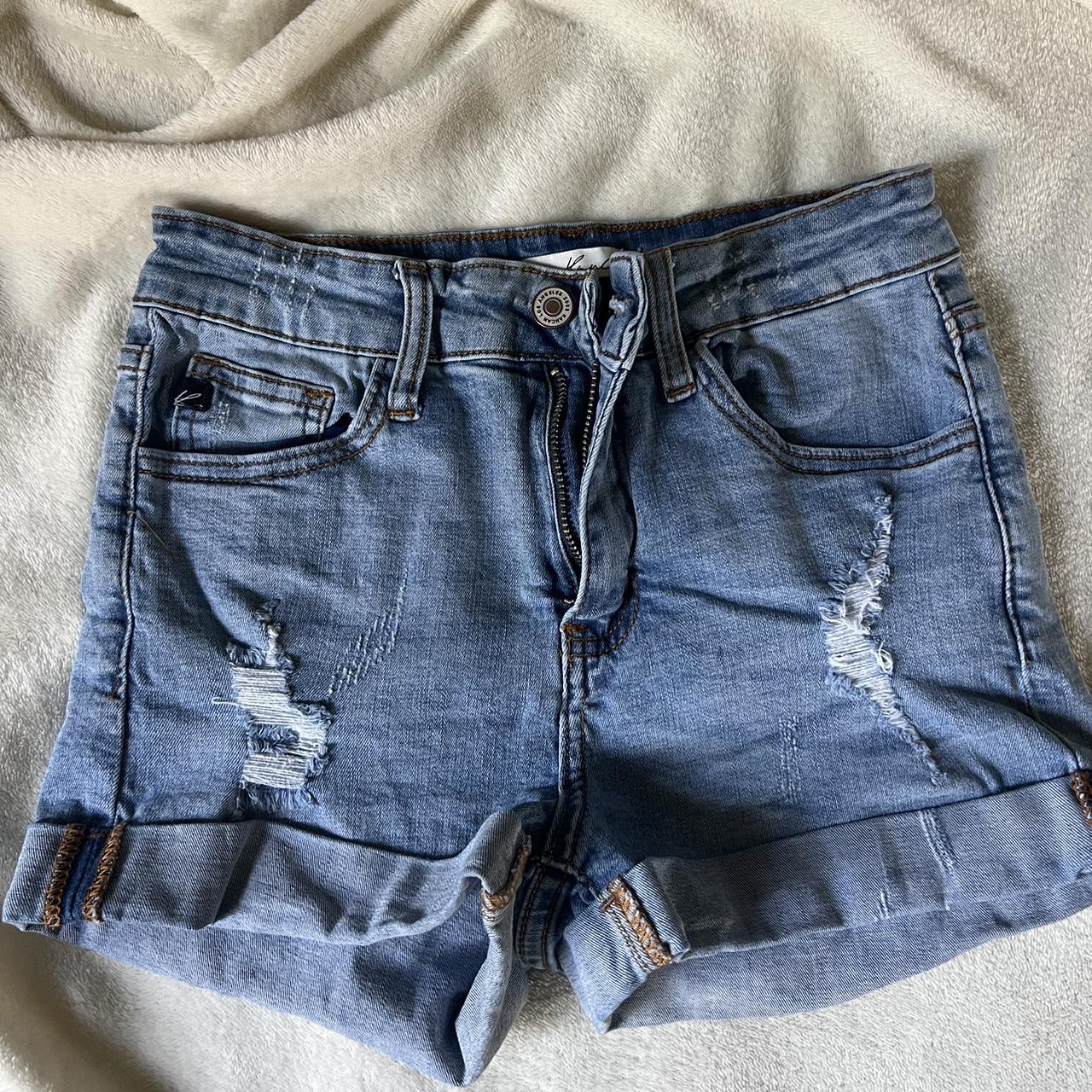 Distressed Cuffed Jean Shorts
