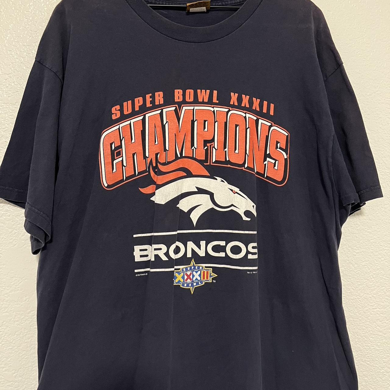 Vintage 1998 NFL Superbowl 32 Denver Broncos Jersey T-shirt Made in USA