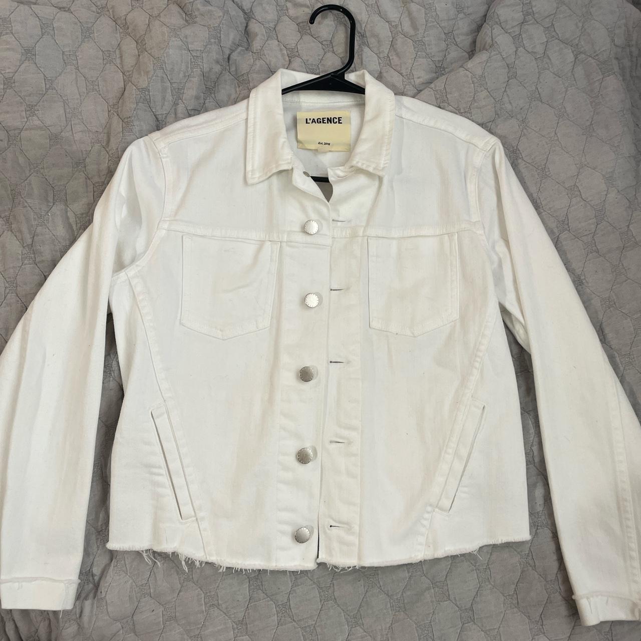 L’agence white denim jacket Originally $335 Medium... - Depop