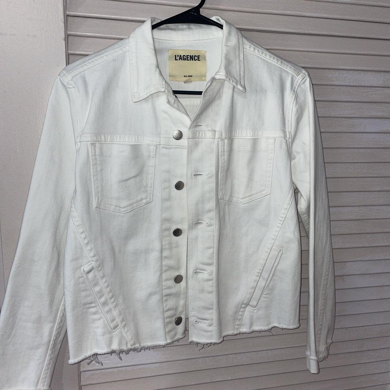 L’agence white denim jacket Originally $335 Medium... - Depop