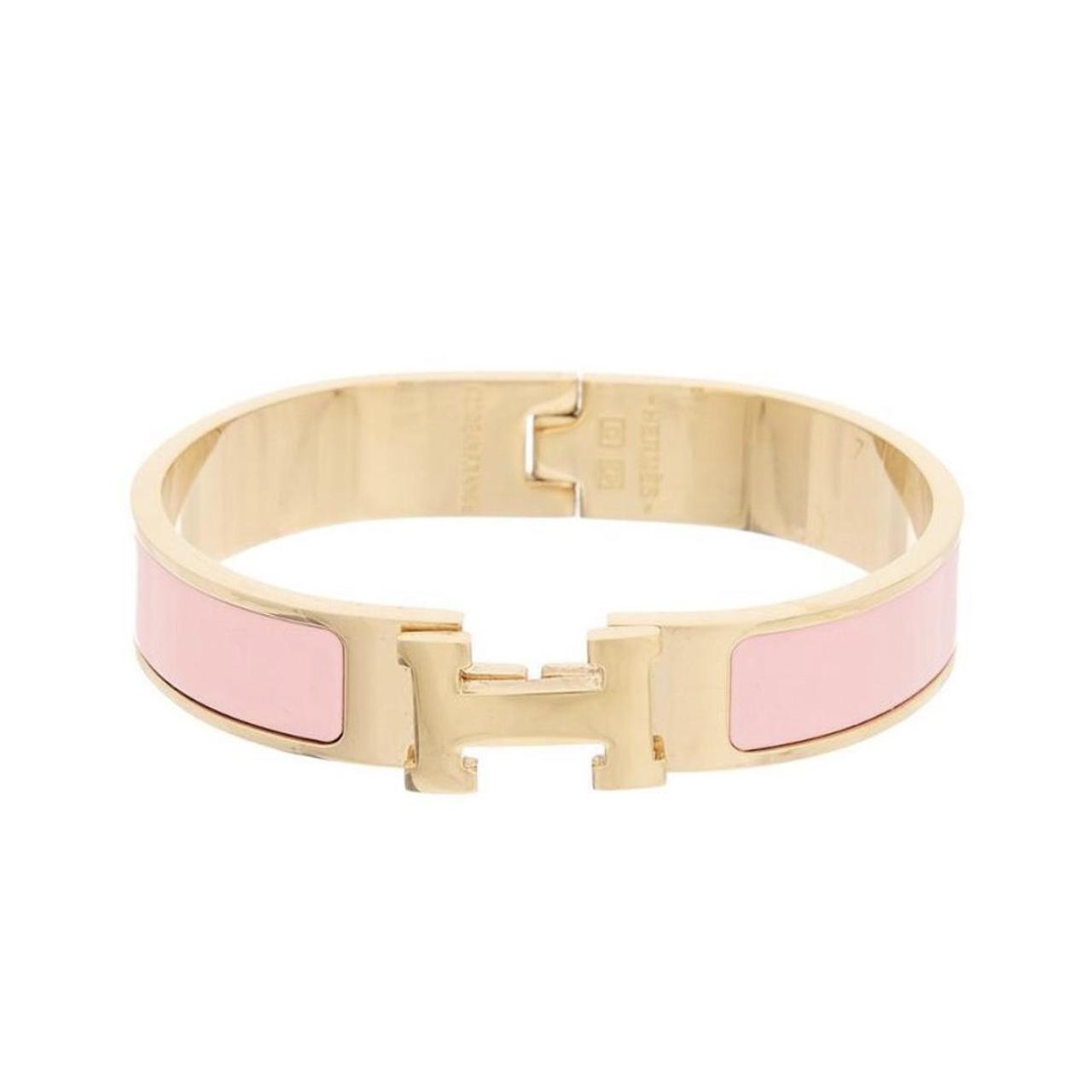 Beautiful baby pink Hermes clic H bracelet!! - Depop