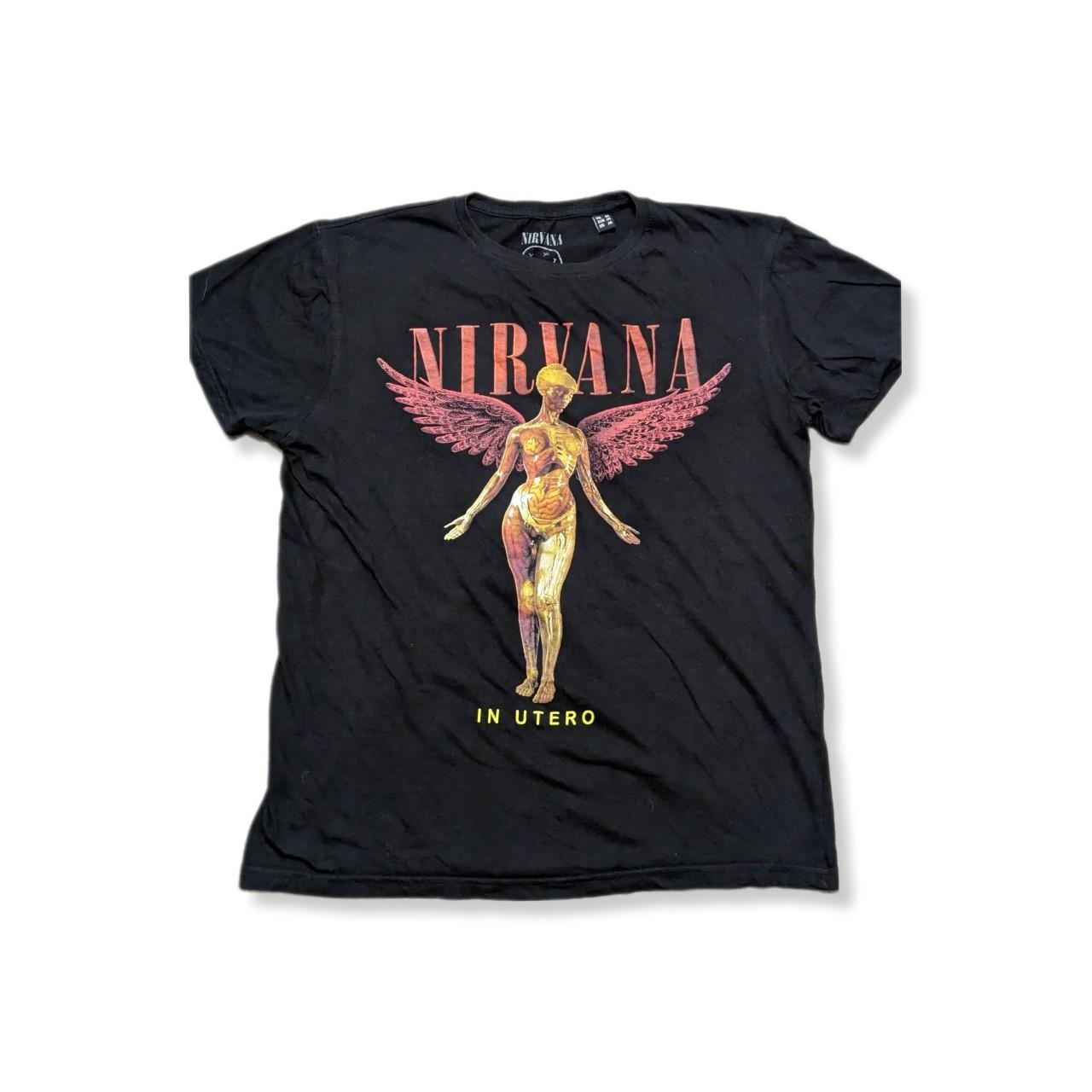 Unisex Black Nirvana In Utero Album Print T-shirt... - Depop