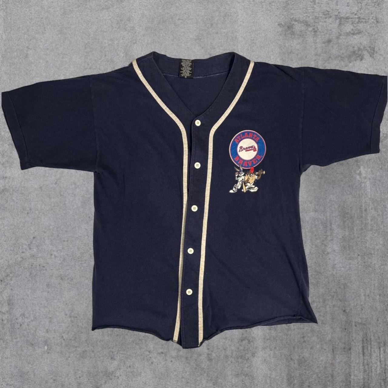 Atlanta Braves Looney Tunes Bugs Bunny Navy Baseball Jersey