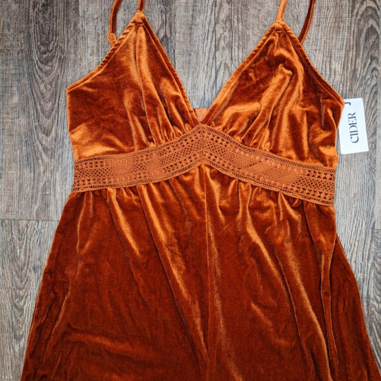 Cider Women's Orange Jumpsuit Depop