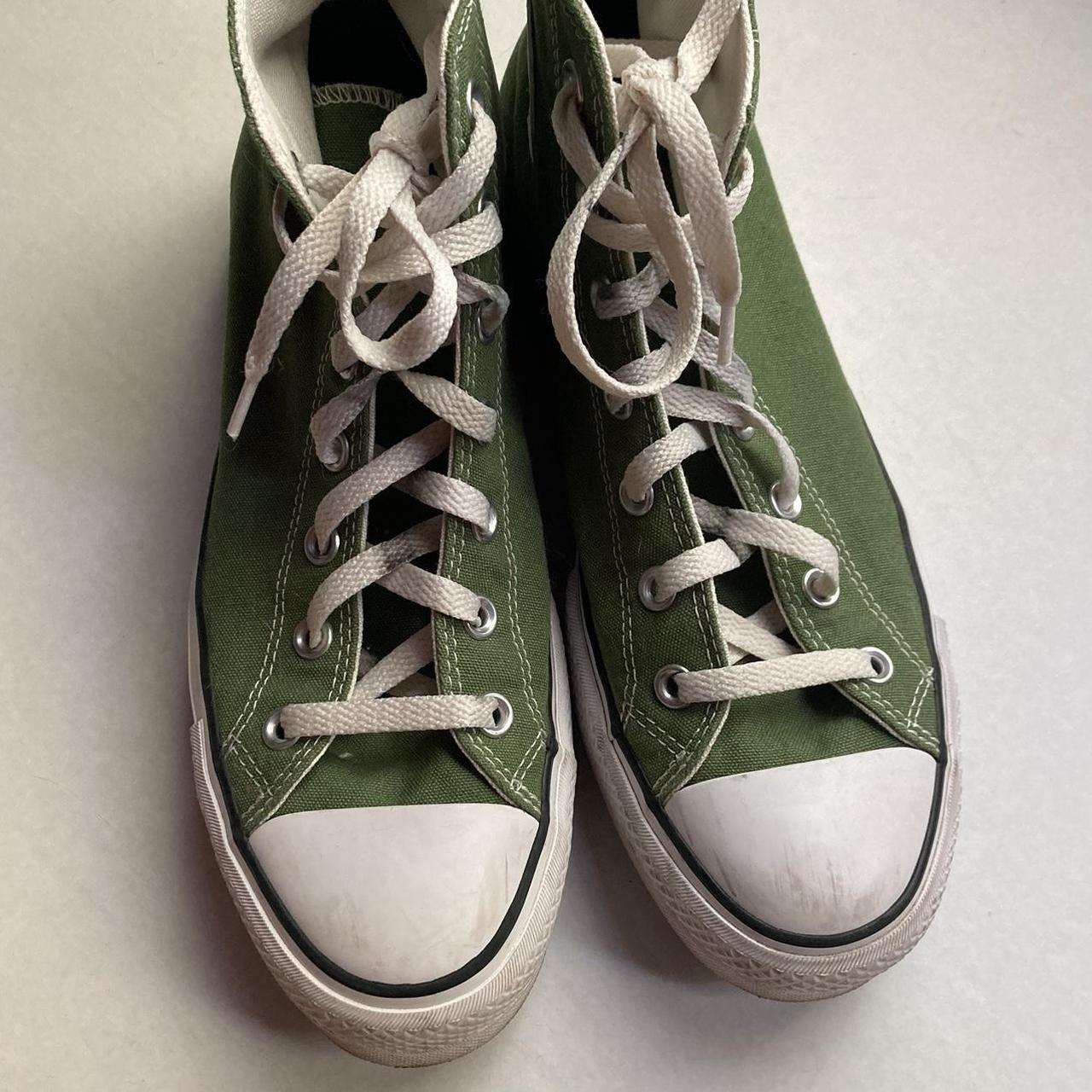 Adorable Custom Green Platform High-top Converse... - Depop