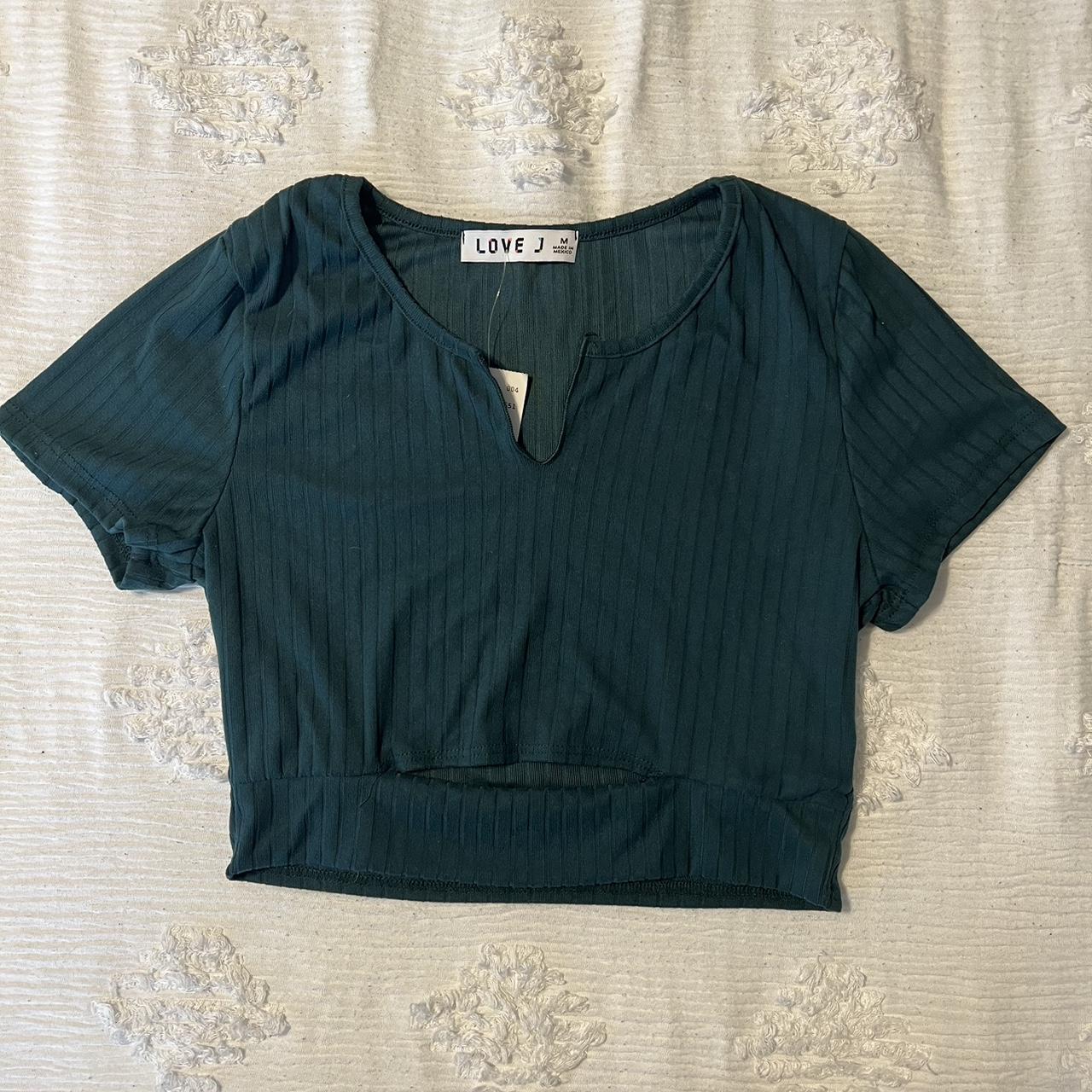 cute green crop top! Very soft feeling! Never worn... - Depop