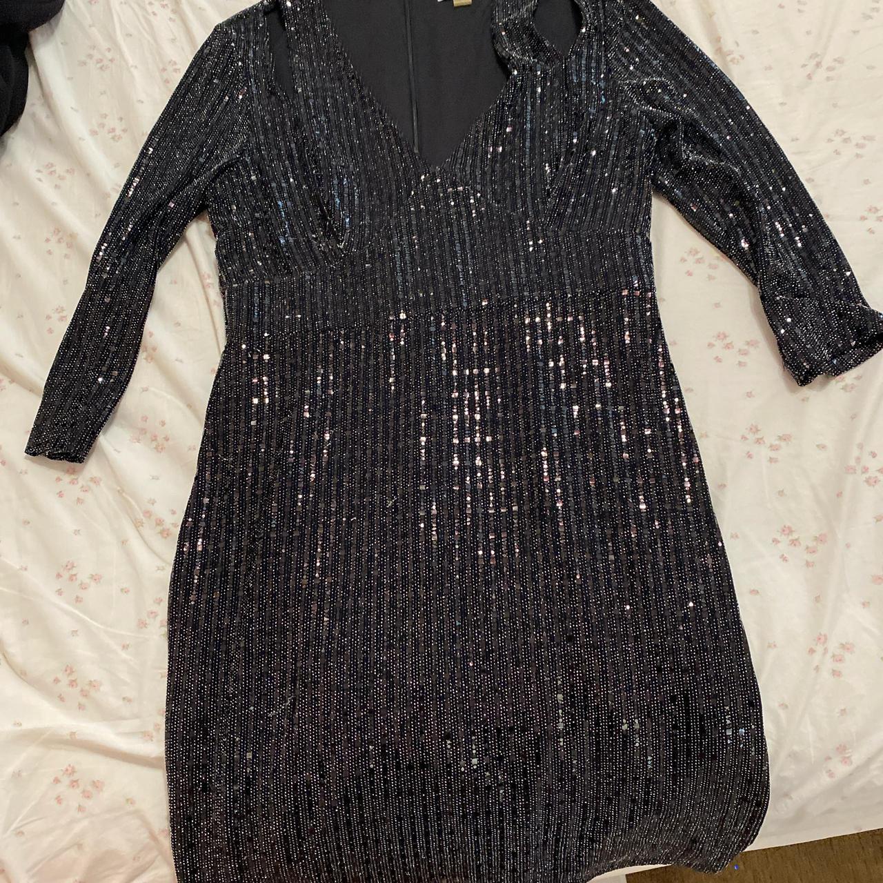 Calvin klein black sequin dress best sale