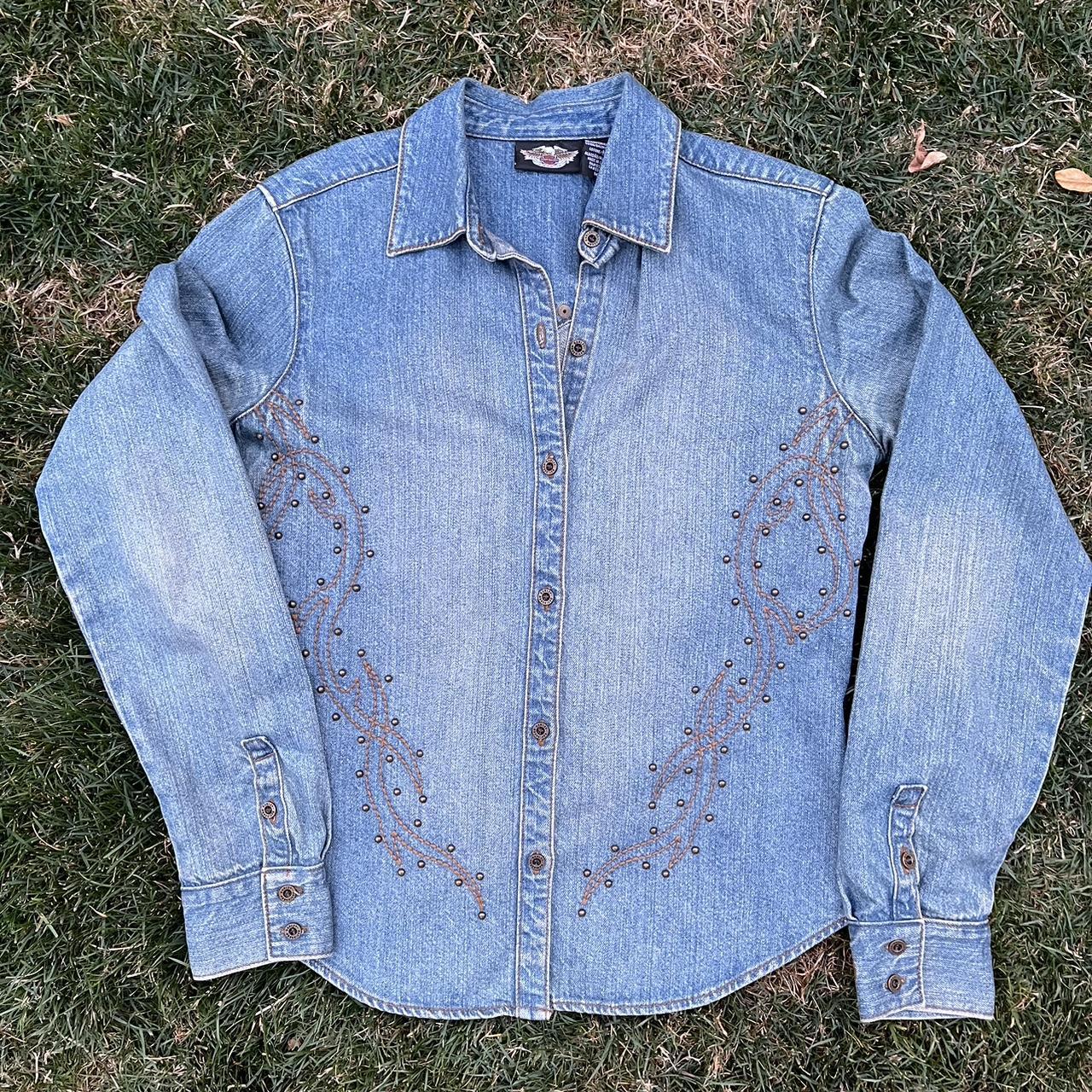 Beautiful Harley Davidson denim jacket Womens Wmns... - Depop