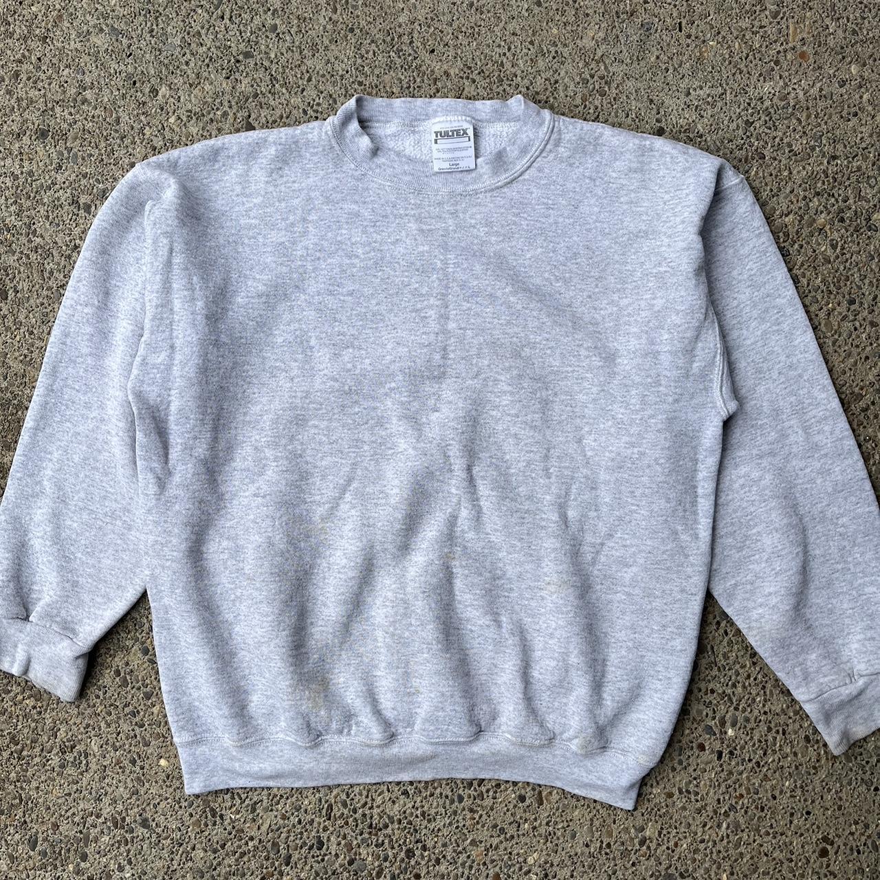 Vintage Tultex Blank Grey Crew Neck Considerate Depop