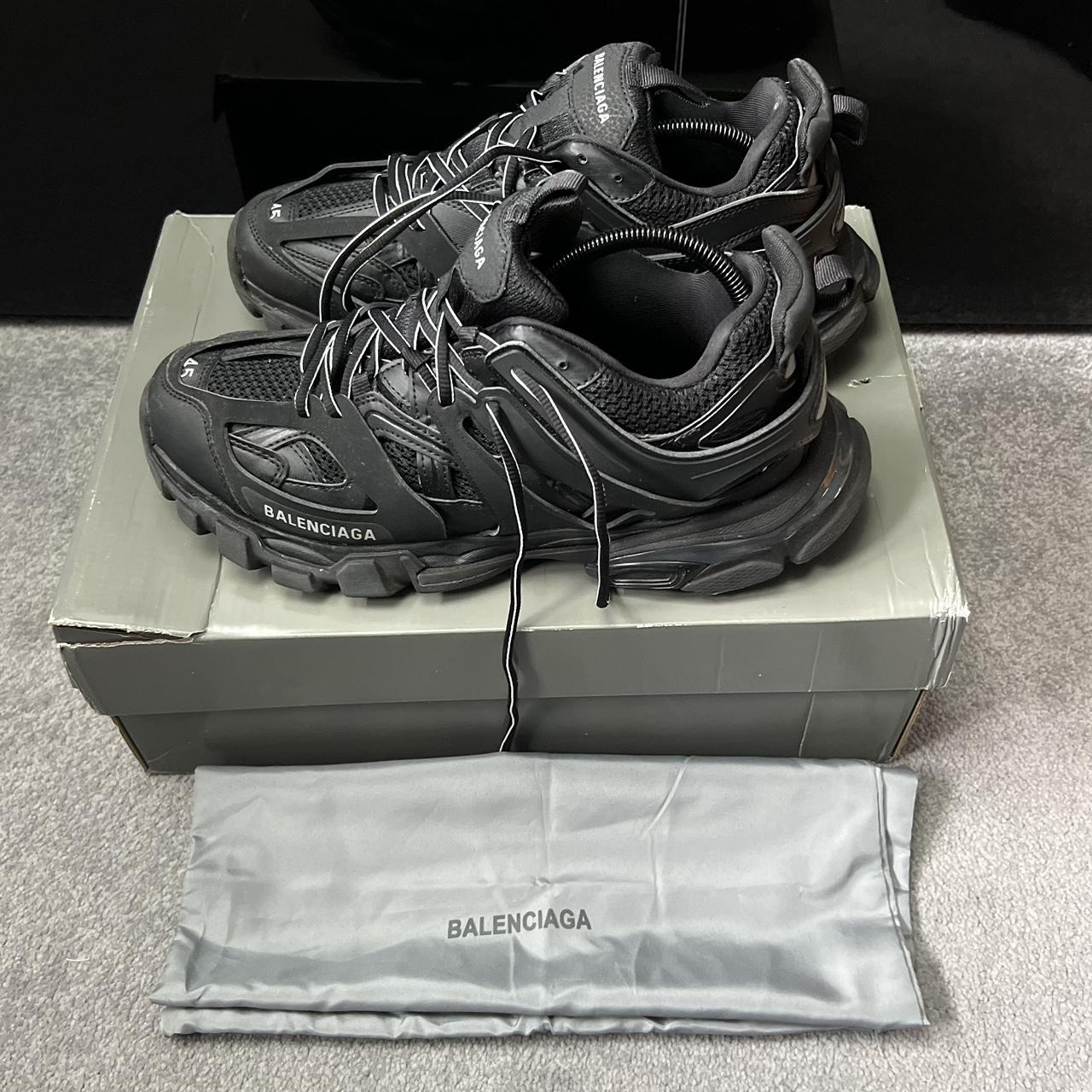 Balenciaga Track Trainers - Triple black Uk 10 Worn... - Depop