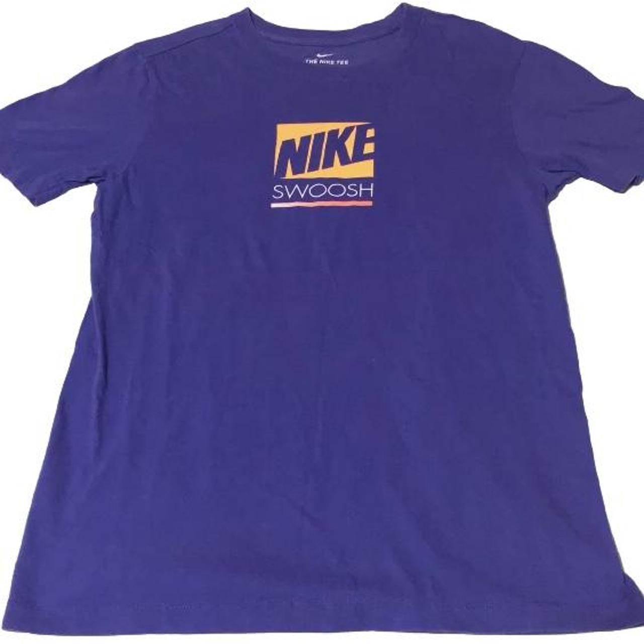 purple and orange nike shirt