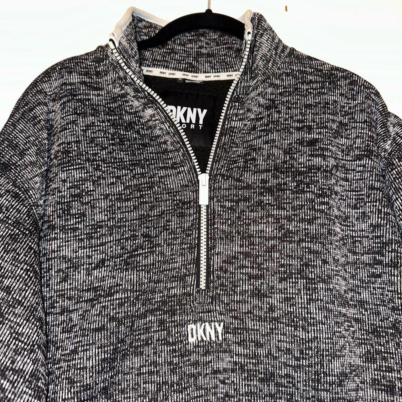DKNY Sport Logo Patch Sneaker Dress White Sweatshirt - Depop