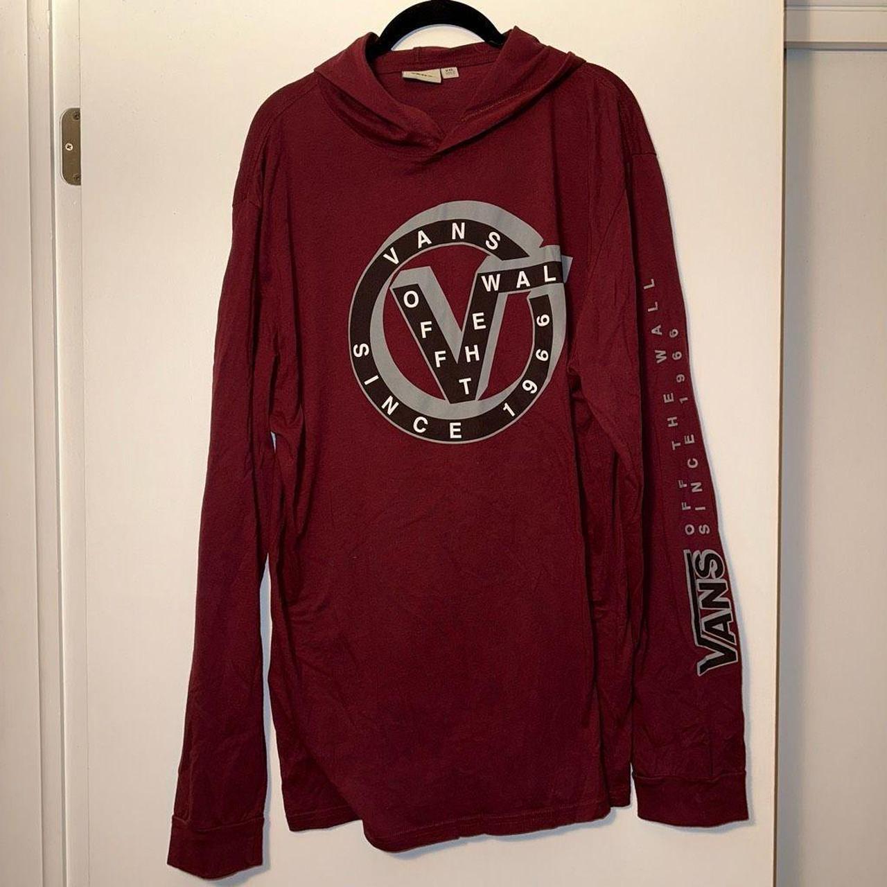 vans burgundy long sleeve t shirt